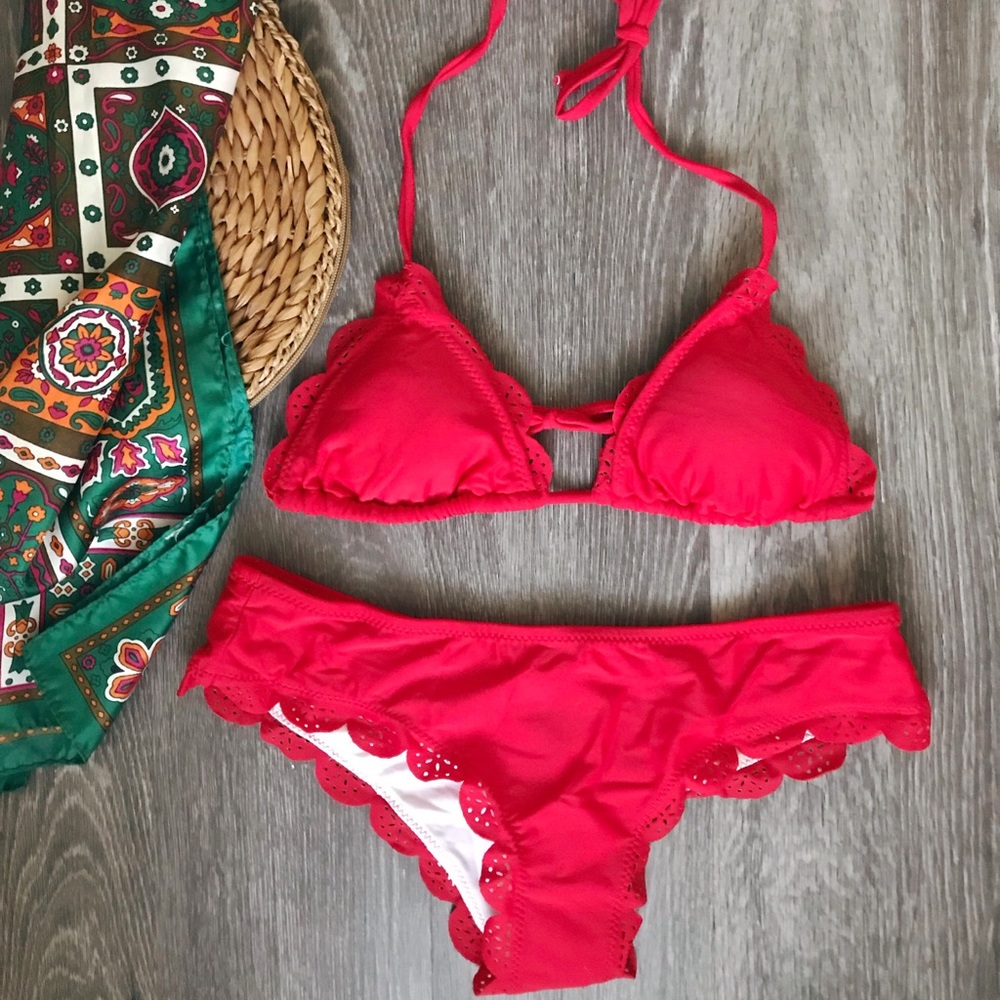 Red two piece Bikini
